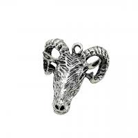 Tibetan Style Animal Pendants, Sheep, antique silver color plated, vintage & DIY, nickel, lead & cadmium free, 31x29mm, Approx 100PCs/Bag, Sold By Bag