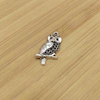 Tibetan Style Animal Pendants, Owl, antique silver color plated, vintage & DIY, nickel, lead & cadmium free, 22x39mm, Approx 100PCs/Bag, Sold By Bag