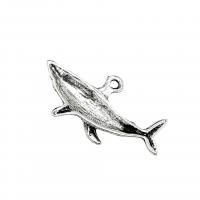 Zinc Alloy Animal Pendants Shark antique silver color plated vintage & DIY nickel lead & cadmium free Approx Sold By Bag