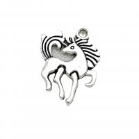 Zinc Alloy Animal Pendants Horse antique silver color plated vintage & DIY nickel lead & cadmium free Approx Sold By Bag