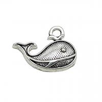 Tibetan Style Animal Pendants, Whale, antique silver color plated, vintage & DIY, nickel, lead & cadmium free, 19x15mm, Approx 100PCs/Bag, Sold By Bag