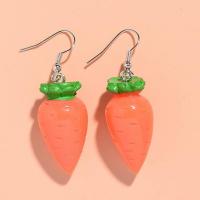 Easter Jewelry Resin with Zinc Alloy Carrot handmade fashion jewelry & for woman 16*53mm Approx Sold By Lot