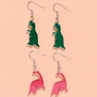 Resin Earring with Zinc Alloy Dinosaur handmade fashion jewelry & for woman 10*45mm Approx Sold By Lot