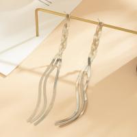 Fashion Fringe Earrings Brass plated fashion jewelry & for woman nickel lead & cadmium free 8*90mm 8*150mm Sold By Pair