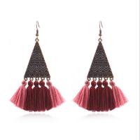 Fashion Fringe Earrings, Tibetan Style, with Caddice, plated, fashion jewelry & for woman, more colors for choice, nickel, lead & cadmium free, 28*98mm, Sold By Pair