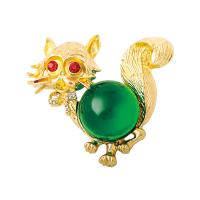 Zinc Alloy Brooches with Lampwork Cat fashion jewelry & for woman & with rhinestone nickel lead & cadmium free Sold By PC