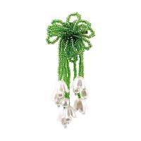 Zinc Alloy Brooches with Seedbead & Plastic Pearl fashion jewelry & for woman nickel lead & cadmium free Sold By PC