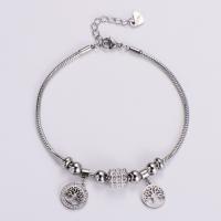 Stainless Steel Jewelry Bracelet 316L Stainless Steel with 1.18inch extender chain fashion jewelry & for woman & with rhinestone 2mm Sold Per Approx 6.89 Inch Strand