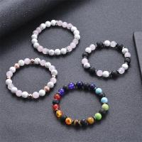 Gemstone Bracelets, Natural Stone, fashion jewelry & different materials for choice & Unisex, 8mm, Length:Approx 6.6-8.2 Inch, Sold By Pair