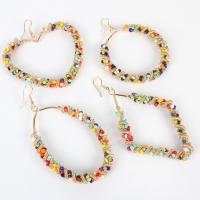 Zinc Alloy Drop Earrings with Seedbead & fashion jewelry & for woman golden nickel lead & cadmium free Sold By Pair