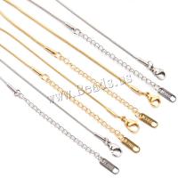 Stainless Steel Jewelry Necklace 304 Stainless Steel with 1.97inch extender chain Vacuum Ion Plating fashion jewelry Length Approx 15.75 Inch Sold By Bag