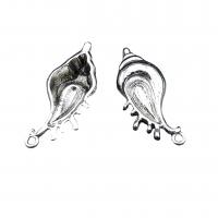 Zinc Alloy Animal Pendants Conch antique silver color plated DIY nickel lead & cadmium free Approx 2mm Approx Sold By Bag