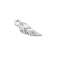 Wing Shaped Tibetan Style Pendants, antique silver color plated, DIY, nickel, lead & cadmium free, 18x6mm, Hole:Approx 1.5mm, Approx 100PCs/Bag, Sold By Bag