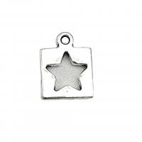 Tibetan Style Star Pendant, antique silver color plated, DIY & hollow, nickel, lead & cadmium free, 13x10mm, Hole:Approx 1.5mm, Approx 100PCs/Bag, Sold By Bag
