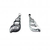 Tibetan Style Animal Pendants, Conch, antique silver color plated, DIY, nickel, lead & cadmium free, 30x14mm, Hole:Approx 2mm, Approx 100PCs/Bag, Sold By Bag