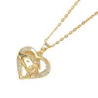 Brass Necklace, with 5cm extender chain, gold color plated, Adjustable & different styles for choice & micro pave cubic zirconia & for woman & enamel & hollow, more colors for choice, nickel, lead & cadmium free, Length:Approx 40 cm, Sold By PC