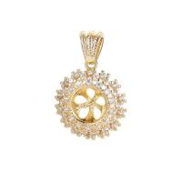 Cubic Zirconia Micro Pave Brass Pendant, 14K gold plated, DIY & different styles for choice & micro pave cubic zirconia, Sold By PC