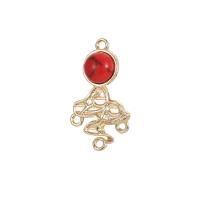 Brass Jewelry Pendants with Red Turquoise gold color plated DIY Sold By PC