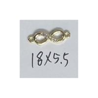 Brass Jewelry Connector, Infinity, real gold plated, DIY, 18x5.50mm, 10PCs/PC, Sold By PC