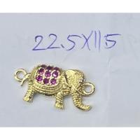 Brass Jewelry Connector, Elephant, real gold plated, DIY, 22.50x11.50mm, 10PCs/Lot, Sold By Lot