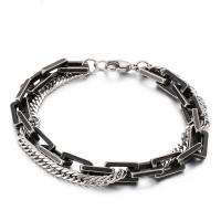 Stainless Steel Jewelry Bracelet 304 Stainless Steel Double Layer & fashion jewelry & Unisex Length Approx 8.66 Inch Sold By PC