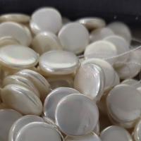 Cultured Button Freshwater Pearl Beads, DIY, white, Sold Per Approx 15 Inch Strand
