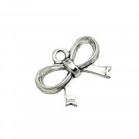 Zinc Alloy Bowknot Pendants antique silver color plated vintage & DIY nickel lead & cadmium free Approx Sold By Bag