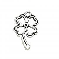 Zinc Alloy Clover Pendant Four Leaf Clover antique silver color plated vintage & DIY & hollow nickel lead & cadmium free Approx Sold By Bag