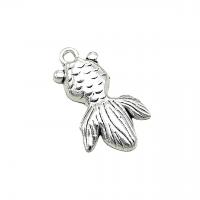 Tibetan Style Animal Pendants, Goldfish, antique silver color plated, vintage & DIY, nickel, lead & cadmium free, 15x25mm, Approx 100PCs/Bag, Sold By Bag