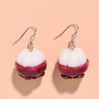 Resin Earring, Mangosteen, handmade, fashion jewelry & for woman, 21*40mm, Approx 10Pairs/Lot, Sold By Lot