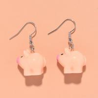 Resin Earring Pig handmade fashion jewelry & for woman 19*36mm Approx Sold By Lot