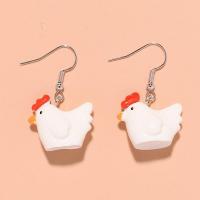 Resin Earring, Chicken, handmade, fashion jewelry & for woman, 23*36mm, Approx 10Pairs/Lot, Sold By Lot