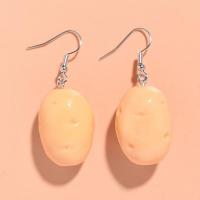 Resin Earring, Potato, handmade, fashion jewelry & for woman, 20*49mm, Approx 10Pairs/Lot, Sold By Lot