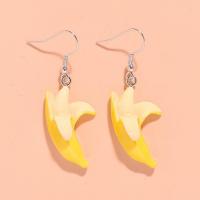 Resin Earring Banana handmade fashion jewelry & for woman 18*53mm Approx Sold By Lot
