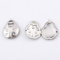 Stainless Steel Pendants, 304 Stainless Steel, polished, with photo locket, original color, 29x37.50mm, Sold By PC