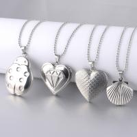 Stainless Steel Jewelry Necklace, 304 Stainless Steel, polished, with photo locket & different styles for choice, original color, Length:Approx 19.69 Inch, Sold By PC
