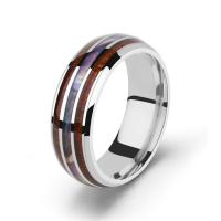 Stainless Steel Finger Ring, 304 Stainless Steel, with Shell, fashion jewelry & different size for choice & for man, 8mm, Sold By PC