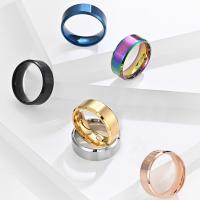 Ring Finger ze stali nierdzewnej, Stal nierdzewna 304, obyty, biżuteria moda & różnej wielkości do wyboru & dla człowieka, dostępnych więcej kolorów, 8mm, sprzedane przez PC