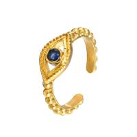 Edelstahl Ringe, 304 Edelstahl, verschiedene Größen vorhanden & Micro pave Zirkonia & für Frau, goldfarben, 7.70mm, verkauft von PC