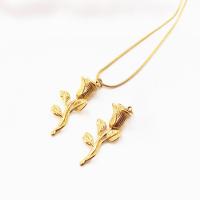 Stainless Steel Jewelry Necklace 316L Stainless Steel Rose Vacuum Ion Plating & for woman golden Sold By PC