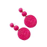 Earring Jewelry Rafidah Grass with Polyester & Shell & Zinc Alloy gold color plated Bohemian style & for woman Sold By Pair