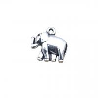 Zinc Alloy Animal Pendler, Elephant, antik sølv farve forgyldt, du kan DIY, nikkel, bly & cadmium fri, 20x18mm, Ca. 100pc'er/Bag, Solgt af Bag