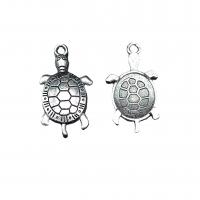 Tibetan Style Animal Pendants, Turtle, antique silver color plated, DIY, nickel, lead & cadmium free, 31x16mm, Hole:Approx 2mm, Approx 100PCs/Bag, Sold By Bag