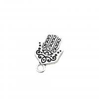Zinc Alloy Hamsa Pendants Hand antique silver color plated DIY nickel lead & cadmium free Approx 2mm Approx Sold By Bag