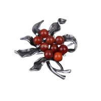 Zinc Alloy Brooches with Plastic Pearl plated fashion jewelry & with rhinestone nickel lead & cadmium free Sold By PC