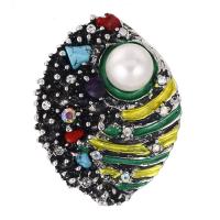 Zinc Alloy Brooches with Plastic Pearl plated with rhinestone nickel lead & cadmium free Sold By PC