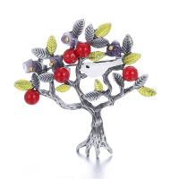 Zinc Alloy Brooches with Plastic Pearl Tree plated fashion jewelry nickel lead & cadmium free Sold By PC