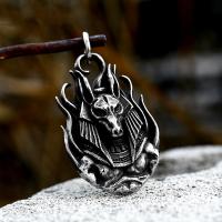 Stainless Steel Animal Pendants 304 Stainless Steel Wolf polished vintage & DIY Sold By PC
