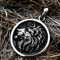 Stainless Steel Animal Pendants 304 Stainless Steel Lion polished vintage & embossed & DIY Sold By PC