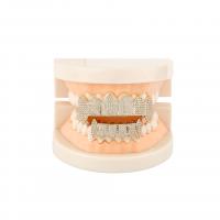 Dental Grills, Brass, plated, Unisex & micro pave cubic zirconia, more colors for choice, 47x17mm, 31x13mm, Sold By PC